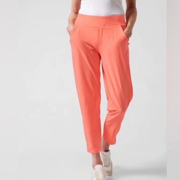 Athleta Brookyln Ankle Pant Neon Orange 14 NEW - Picture 7 of 11